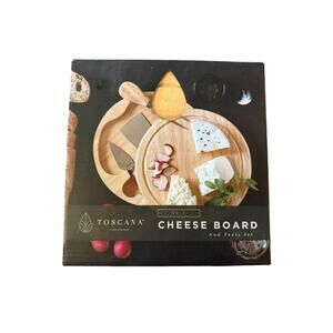 Charcuterie Toscana Picnic Time Brie Cheese Cutting Board & Tools Set mini 7.5”